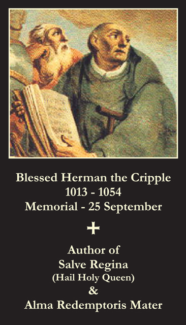 Blessed Herman the Cripple Prayer Card